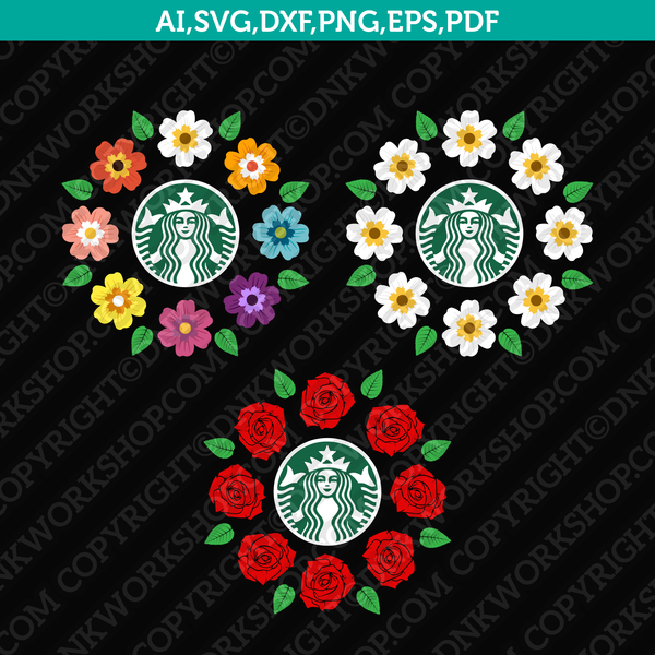 Mothers Day Rose Flower Starbucks Tumbler Mug Cold Cup Decal SVG Laser Cut File Cricut Silhouette Cameo Clipart Png Eps Dxf Vector