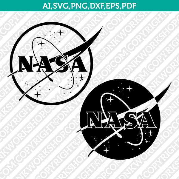 NASA SVG Cut File Cricut Vector Sticker Decal Silhouette Cameo Dxf PNG Eps