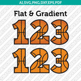 NBA Basketball Ball Numbers SVG Vector Silhouette Cameo Cricut Cut File Clipart Png Dxf Eps