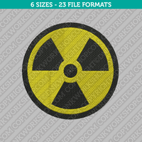 Nuclear Symbol Embroidery Design - 6 Sizes - INSTANT DOWNLOAD 