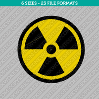 Nuclear Symbol Embroidery Design - 6 Sizes - INSTANT DOWNLOAD 