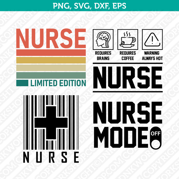 Nurse SVG T-Shirt Cut File Cricut Silhouette Cameo Clipart Png Eps Dxf