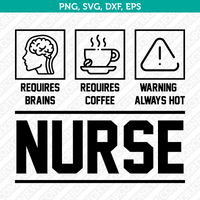 Nurse SVG T-Shirt Cut File Cricut Silhouette Cameo Clipart Png Eps Dxf