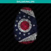Ohio Flag It’s In My DNA Fingerprint SVG Silhouette Cameo Cricut Cut File Vector Png Eps Dxf