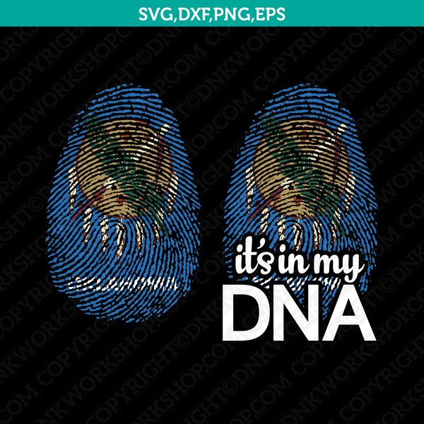 Oklahoma Flag It’s In My DNA Fingerprint SVG Silhouette Cameo Cricut Cut File Vector Png Eps Dxf