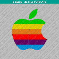 Old Apple Rainbow Embroidery Design - 6 Sizes - INSTANT DOWNLOAD