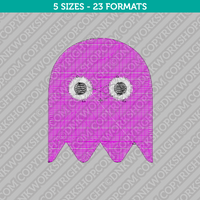 Pac-man Ghost Embroidery Design