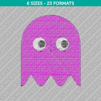 Pacman Ghost Embroidery Design 