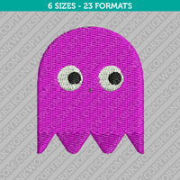 Pacman Ghost Embroidery Design