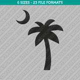 Palmetto Tree and Crescent Moon Embroidery Design - 6 Sizes - INSTANT DOWNLOAD 