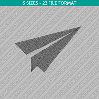 Paper Airplane Embroidery Design - 6 Sizes - INSTANT DOWNLOAD 