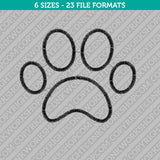 Dog Paw Print Outline Embroidery Design Animal - 5 Sizes - INSTANT DOWNLOAD