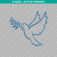 Peace Dove Embroidery Design - 6 Sizes - INSTANT DOWNLOAD 