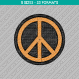 Peace Sign Embroidery Design - 5 Sizes - INSTANT DOWNLOAD