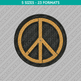 Peace Sign Embroidery Design - 5 Sizes - INSTANT DOWNLOAD