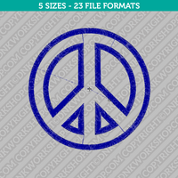 Peace Sign Symbol Embroidery Design - 5 Sizes - INSTANT DOWNLOAD 