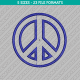 Peace Sign Symbol Embroidery Design - 5 Sizes - INSTANT DOWNLOAD 