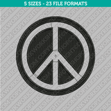 Peace Symbol Embroidery Design - 5 Sizes - INSTANT DOWNLOAD 