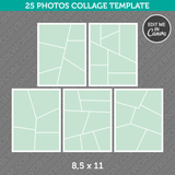 25 Photo Collage Template 8,5 x 11 Inch for Canva