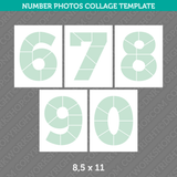 Number Photo Collage Template Canva 8,5 x 11 Inch