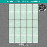 25 Photo Collage Template 8,5 x 11 Inch for Canva