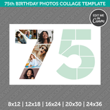 75th Birthday Photos Collage Template