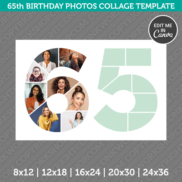 65th Birthday Photos Collage Template