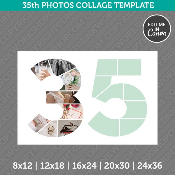 35th Birthday Photos Collage Template