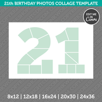 21th Birthday Photos Collage Template