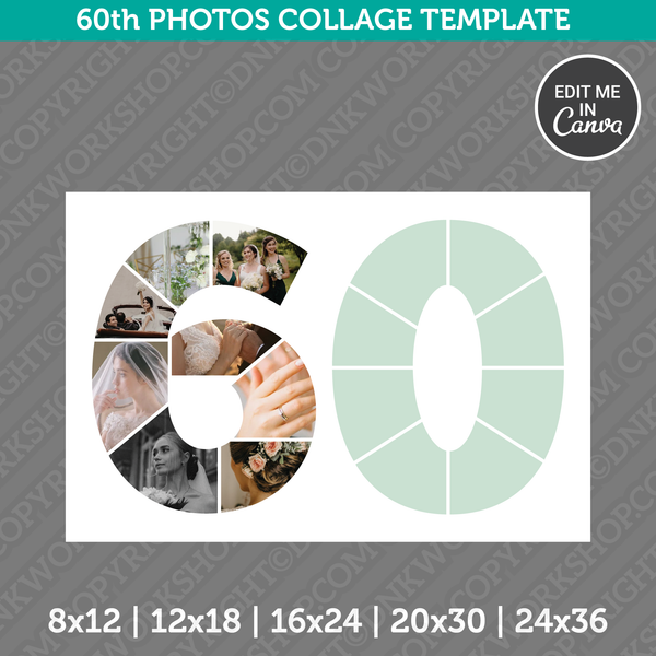 60th Birthday Photos Collage Template
