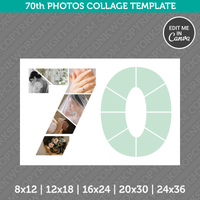 70th Birthday Photos Collage Template