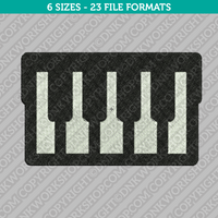 Piano Keyboard Embroidery Design - 6 Sizes - INSTANT DOWNLOAD