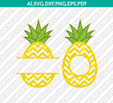 Pineapple Chevron Monogram SVG Vector Cricut Cut File Clipart Png Eps Dxf