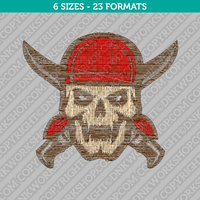 Pirate Skull Embroidery Design