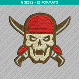 Pirate Skull Embroidery Design