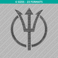 Pitchfork Trident of Poseidon Machine Embroidery Design