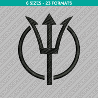 Pitchfork Trident of Poseidon Machine Embroidery Design