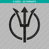 Pitchfork Trident of Poseidon Machine Embroidery Design