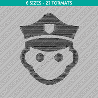 Police Head Embroidery Design