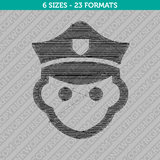 Police Head Embroidery Design