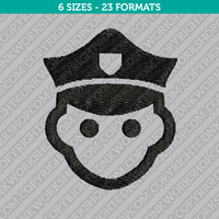 Police Head Embroidery Design