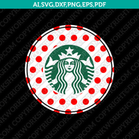 Polkadot Candy Cane Pattern Starbucks Cup SVG Tumbler Mug Cold Cup Sticker Decal Silhouette Cameo Cricut Cut File Png Eps Dxf