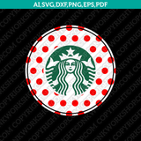 Polkadot Candy Cane Pattern Starbucks Cup SVG Tumbler Mug Cold Cup Sticker Decal Silhouette Cameo Cricut Cut File Png Eps Dxf