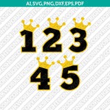 Prince Baby Boy Numbers Birthday Party SVG Vector Silhouette Cameo Cricut Cut File Clipart Png Eps Dxf