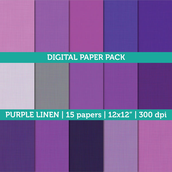 Digital Papers Scrapbooking Purple Linen Textured Paper Instant Download