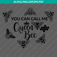 Queen Bee SVG Cut File Cricut Vector Sticker Decal Silhouette Cameo Dxf PNG Eps