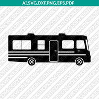 RV Motorhome SVG Vector Silhouette Cameo Cricut Cut File Clipart Png Dxf Eps