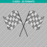 Racing Checkered Flag Embroidery Design