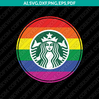 Rainbow Starbucks SVG Tumbler Mug Cold Cup Sticker Decal Silhouette Cameo Cricut CutFile Png Eps Dxf