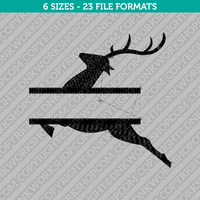Reindeer Deer Split Monogram Frame Embroidery Design - 6 Sizes - INSTANT DOWNLOAD